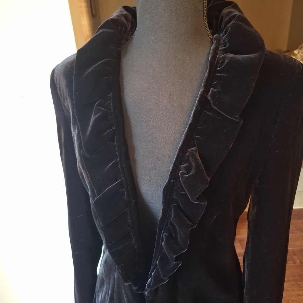 Elegant Black Velvet Women's Blazer Jacket 6 - Picture 2 of 16